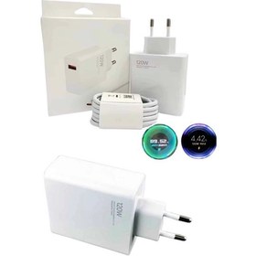 Resim 120 Watt Turbo Hızlı Şarj Aleti Seti Hızlı Şarj Adaptörü Beyaz 