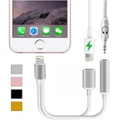 Resim WOZLO Iphone Lightning 2 In 1 Kulaklık Çevirici Kablo Aux Stereo 