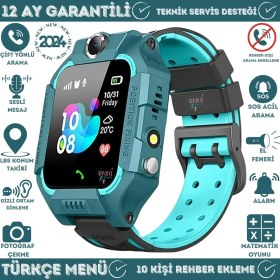 Resim Çocuklar Için Akıllı Saat, Kamera ve Alarm Özellikli, Yeşil Renk, Ders Modu 