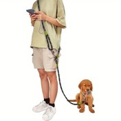 Resim Yansıtıcı Eller Serbest Köpek Tasması 228.6cm - Büyük & Orta Irklar için Ayarlanabilir Çapraz Vücut İpi, Yürüyüş, Koşu & Koşu için İdeal 