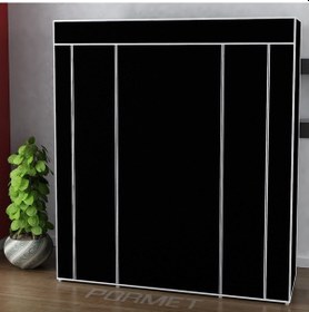 Resim Sepettenevar Çift Yandan Raflı Bez Dolap Siyah 
