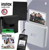 Resim Fujifilm Instax Wide Link Gri Akıllı Telefon Yazıcısı + 10'lu Film + Deri Çanta + Albüm 2 Beyaz 