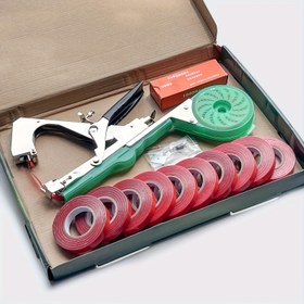 Resim Üzüm ve Domates Sarmalı Ayar Makinesi Seti, Domates ve Salatalık Dikimi Ayarı, Gül Yan Yol Yeşil Bitki ve Çeşitli Kök ve Sarmalı Bitki Düzeltme ve Paketleme, Dayanıklı Değer Seti ile 10 Rulo Bant, Yedek Bıçaklar ve Mıntılar, 10000 adet Zımba 