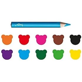 Resim Jumbo 10'lu Bebek Üçgen Kuru Boya Kalemi İle Eğlenceli Sanat Aktiviteleri 103 Ivory 
