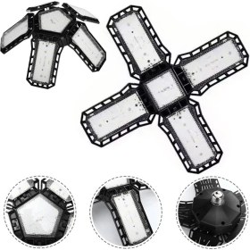Resim Ledx Ayarlanabilir Açılı 4 Kanatlı 108 Smd Ledli Galaxy Projektör Işığı 50W 5500 Lumen E27 32cm Çap 