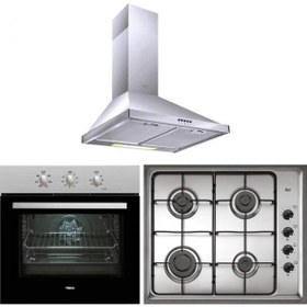Resim TEKA Chef 1 Ankastre Set - (He 715 Ss + Hlx 60 4g Aı Al Ocak + Df 60) - Inox TKA0020 