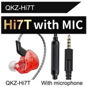 Resim Lasonstiges Kırmızı Qkz Hi7t Kulak İçi Kulaklık İçin Profesyonel Dinamik Sürücü Hifi Acoustios Mointor Müzik Oyun Kulaklığı 3.5mm Aux Mıc İle 