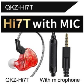 Resim Lasonstiges Kırmızı Qkz Hi7t Kulak İçi Kulaklık İçin Profesyonel Dinamik Sürücü Hifi Acoustios Mointor Müzik Oyun Kulaklığı 3.5mm Aux Mıc İle 
