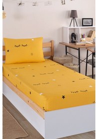Resim Pes Lastikli Çarşaf Seti Tek Kişilik Dide Sarı Sarı 