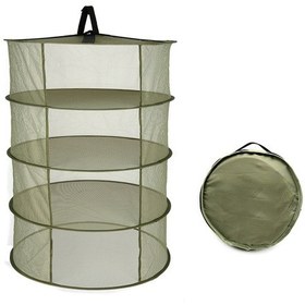 Resim Jeehugo 4 Katlı Asker Yeşili Bitki Kurutma Ağı - 60 Cm Çaplı Dairesel Askıklı Kurutma Rafı - Ot, Çiçek, Fıstık İçin Pratik 
