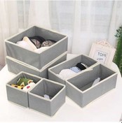 Resim Fastbuy Tam Gri Dokulu 6'lı Çekmeceli Masaüstü Organizer Seti - Giyim, Çorap, İç Giyim, Küçük Eşya Depolama Diğer 