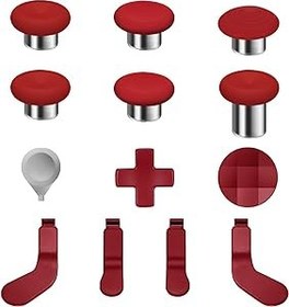 Resim 13 IN 1 Metal Thumbsticks for Xbox One Elite Series 2 Controller, Xbox Elite Series 2 Controller Accessories Replacement Gaming Parts, Metal Mod 6 Swap Joystick, 4 Paddles, 2 D-Pads, 1 Tool, Red 