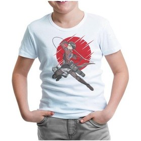 Resim Lord Tshirt Attack On Titan Levi - Red Moon Beyaz Çocuk Tshirt 