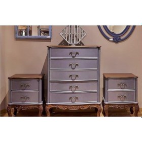 Resim Masifart Barcelona Oymalı Şifonyer Ve 2 Komodin Takımı 