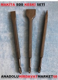 Resim Makita Keski Murç Seti Yassı Sivri 250mm Sds Plus Keski 3 Parça 