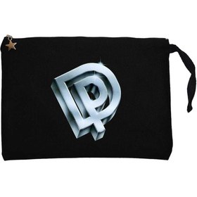 Resim Deep Purple Logo Siyah Clutch Astarlı Cüzdan / El Çantası - Siyah 