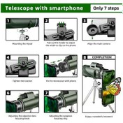 Resim 12 50hd Monoküler Teleskop Akıllı Telefon Adaptörü, Tripod, Yüksek Güçlü Monoküler, Kuş Gözlemi Gezileri İçin Monoküler Teleskop 