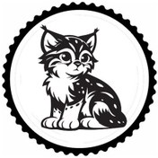 Resim Minnoş Kedi Tasarım Sticker 10 X 10 Cm 