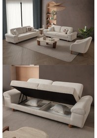 Resim Armada 3+3+1 Koltuk Takımı Krem Krem 