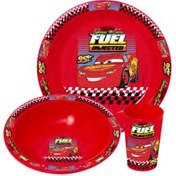 Resim Cars Arabalar Kahvaltı Seti Kase-Tabak-Bardak Çok Renkli 