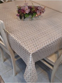 Resim İthal Silinebilir Pvc Masa Örtüsü Kaymaz Tabanlı, Kumaş Görünümlü Pvc Masa Örtüsü İthl4441 Bej 