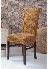 Resim Hardal Sarısı Bürümcük Sandalye Örtüsü Sandalye Kilifi 