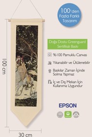 Resim Duvar Halısı Pinterest Oda Dekoru, Monet Sanat Serisi, 100cm Kanvas Flama Askılı Duvar Örtüsü NO:624 - Renkli - 2 / 30 x 100 