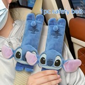 Resim 1 Adet Disney Stitch Peluş Emniyet Kemeri Kılıfı Omuz Pedi ile, Evrensel Araç Emniyet Kemeri Aksesuarı, Sürüş Hediyesi, Araba Dekoru 