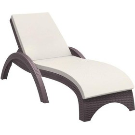 Resim Omnipazar Trk-860 Siesta Fiji Bej Minderli Rattan Desenli Ayarlanabilir Lüks Şezlong Kahverengi Kahverengi 