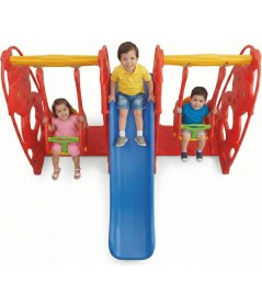 Resim Exectus Çift Salıncaklı ve 180 cm Kaydıraklı Teddy Oyun Parkı 3'lü Set 