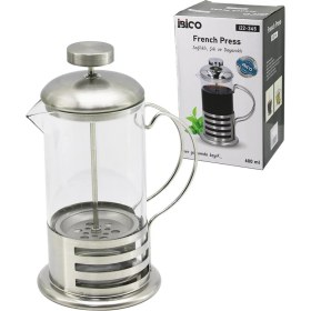 Resim French Press Metal Kafes - Metal Kapak 600ML Cam Bitki Süzgeçi (4887) Midastech 