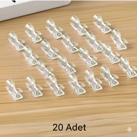 Resim emrebilisim Şeffaf Plastik Kablo Klipsi Taban Duvar Için Çok Fonksiyonlu Kablo Düzenleyici 20 ADET 