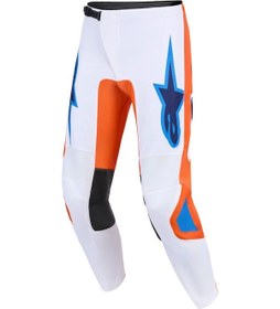 Resim Alpinestars Fluid Grid Off-road Motosiklet Pantolonu Oranj Mavi Beyaz 