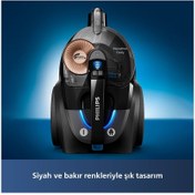 Resim Philips Marathon Metalik Siyah Daily Torbasız Elektrikli Süpürge 