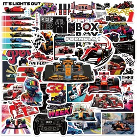 Resim 50 adet Cool Speed Yarış Stickerları - Dayanıklı PVC, Arabalar, Laptoplar, Kaykaylar & Daha Fazlası için Karikatür Tasarımlar - Erkek & Kız Çocukları, JDM, Motosiklet, Valiz, Şişe, DIY Çıkartmalar, Düzensiz Şekil için Mükemmel Hediye 