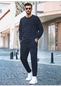 Resim Siyah Kapitone Desenli Eşofman Takımı 5907 Siyah 