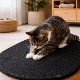 Resim ABACIA Siyah Renk Kedi Tırmalama Matı ve Yatağı / Çok Amaçlı Kullanım 