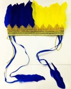 Resim Sarı Lacivert Renk Tüylü Kızılderili Başlığı Fenerbahçe Taraftar Başlığı 