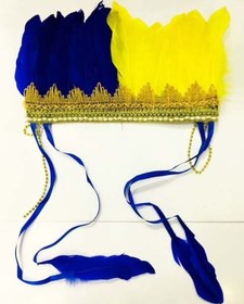 Resim Sarı Lacivert Renk Tüylü Kızılderili Başlığı Fenerbahçe Taraftar Başlığı 