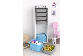 Resim Pratico 7 Sepetli Mavi Gri Çok Amaçlı Oyuncak Dolabı 