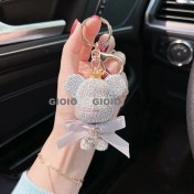 Resim Silver1 Gıoıo Yeni Ipek Eşarp Anahtarlık Kişiselleştirilmiş Inci Papyon Çanta Çekicilik Dokuma Anahtarlık (Yurt Dışından) 