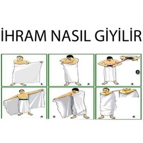 Resim Saatistan Yüksek Kalite İhram Takımı, Pamuklu, Hac ve Umre İçin 2 Parça Set 