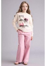 Resim Defacto Wıde Leg Düz Paça Gabardin Pantolon Kız Çocuk G0607a826smpn171 Pembe-pn171 