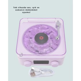 Resim Astraltech Bluetooth Retro Pikap Hoparlör - Projektörlü Gece Lambası 