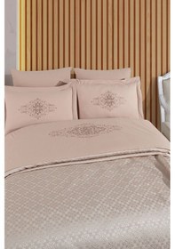 Resim Tivoli 8 Parça Evlilik Seti Pike Takımı Havlulu-nakışlı Çift Kişilik Gelin Seti-diana-kapuçino Cappuccıno Cappuccino 