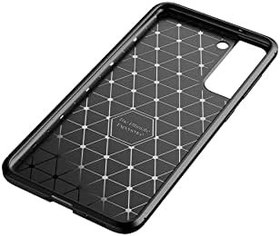 Resim Nevarium Samsung Galaxy S21 FE Uyumlu Kılıf Karbon Dokulu Silikon - Siyah 