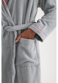 Resim Benetton Home Bornoz Erkek Kadın Unisex Gri %100 Pamuk Gri 