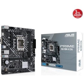 Resim Asus Intel Prıme H610m-k D4 Argb Ddr4 3200 Hdmı Glan M.2 1700p 12-13-14. Nesil 