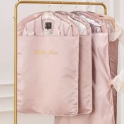 Resim Sipper Kapatma ile Polyester Giyim Kılıfları - Solunumlu Toz Korumalı Depolama Çantaları, Kürk Kabanlar, Elbiseler, Takım Elbiseler - Ev Kullanımı Askı Giyim Koruma Seti 