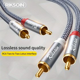 Resim RCA Kablosu, 2-RCA Erkekten 2-RCA Erkeğe Subwoofer Ses [Kalkan, Hi-Fi Ses] HDTVs, Ev Sineması, Oyun Konsolları, Hi-Fi Hoparlörler, DVD Oynatıcılar için Naylon Örgülü Kablosu 